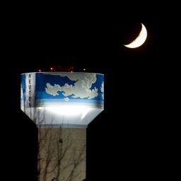 Crescent Moon over Clouds