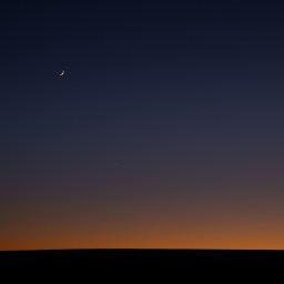 F11 015 Crescent Moon over Flint Hills Fence Line