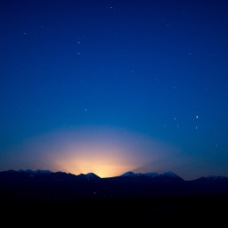 Moonrise and Mars Behind La Sal Range